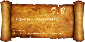Timpauer Bernadett névjegykártya